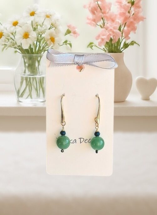 Zaļā avanturīna auskari